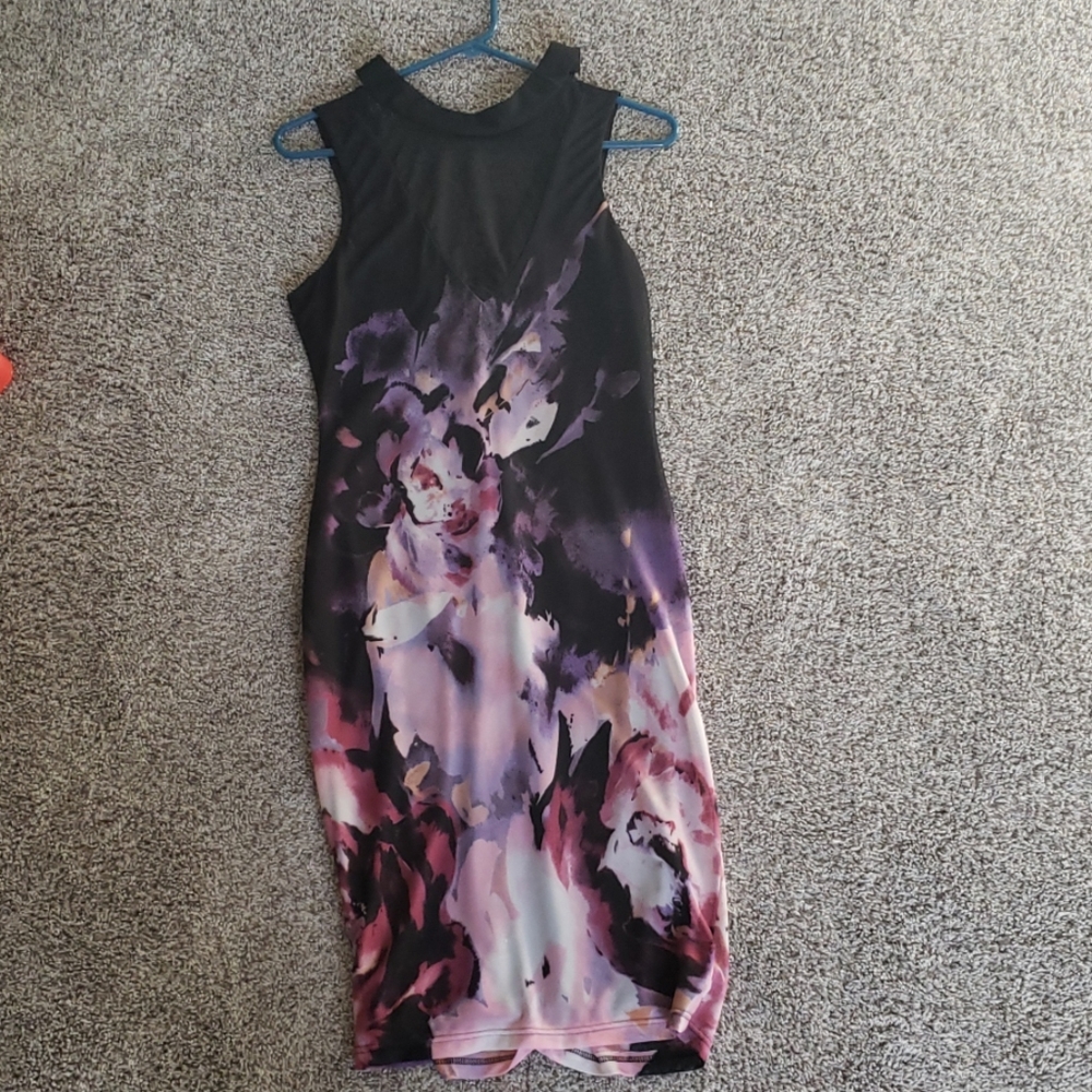 Mesh neck dress